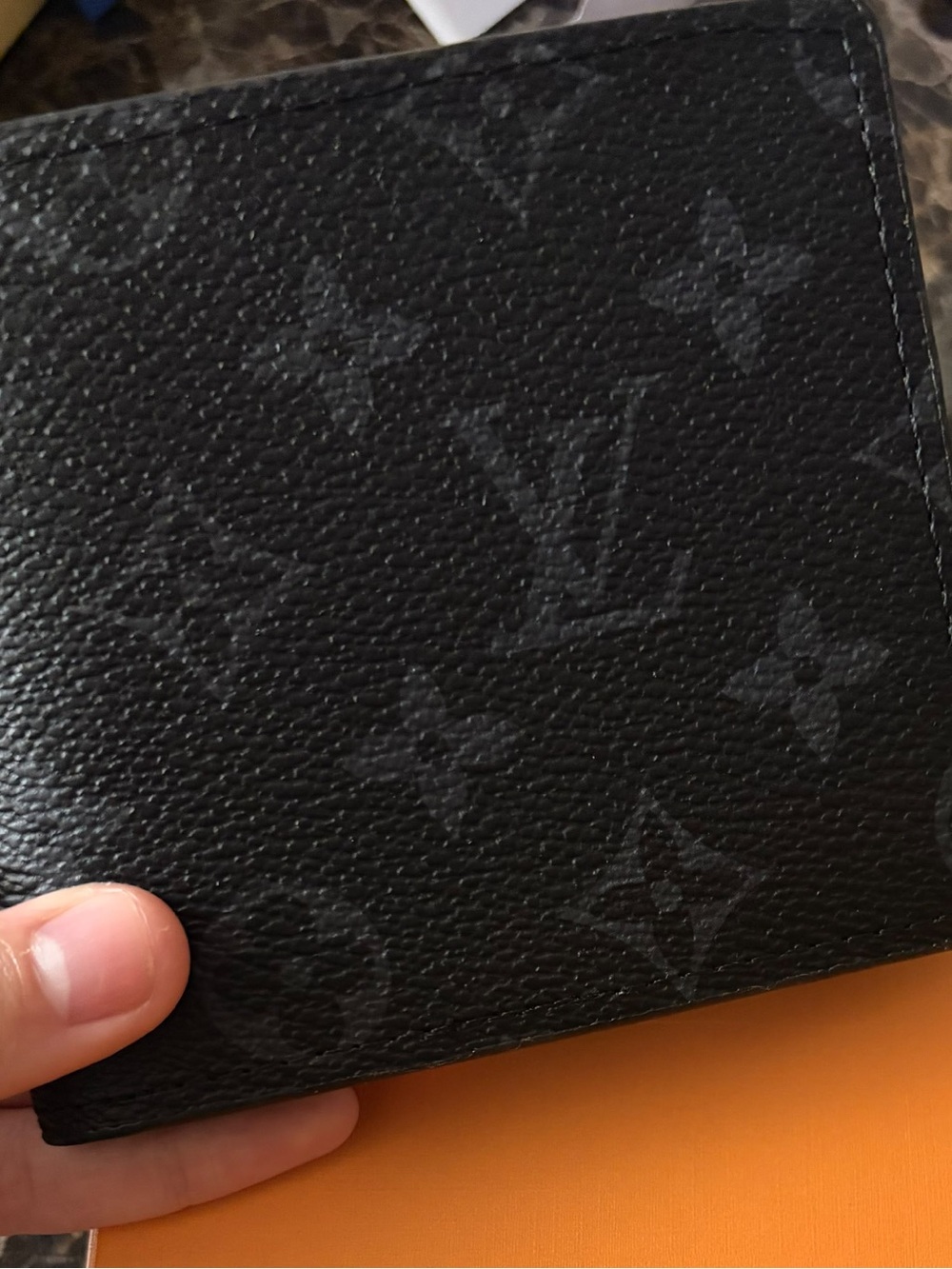 Black Monogram Pattern Bi-Fold Card & Key Holder
